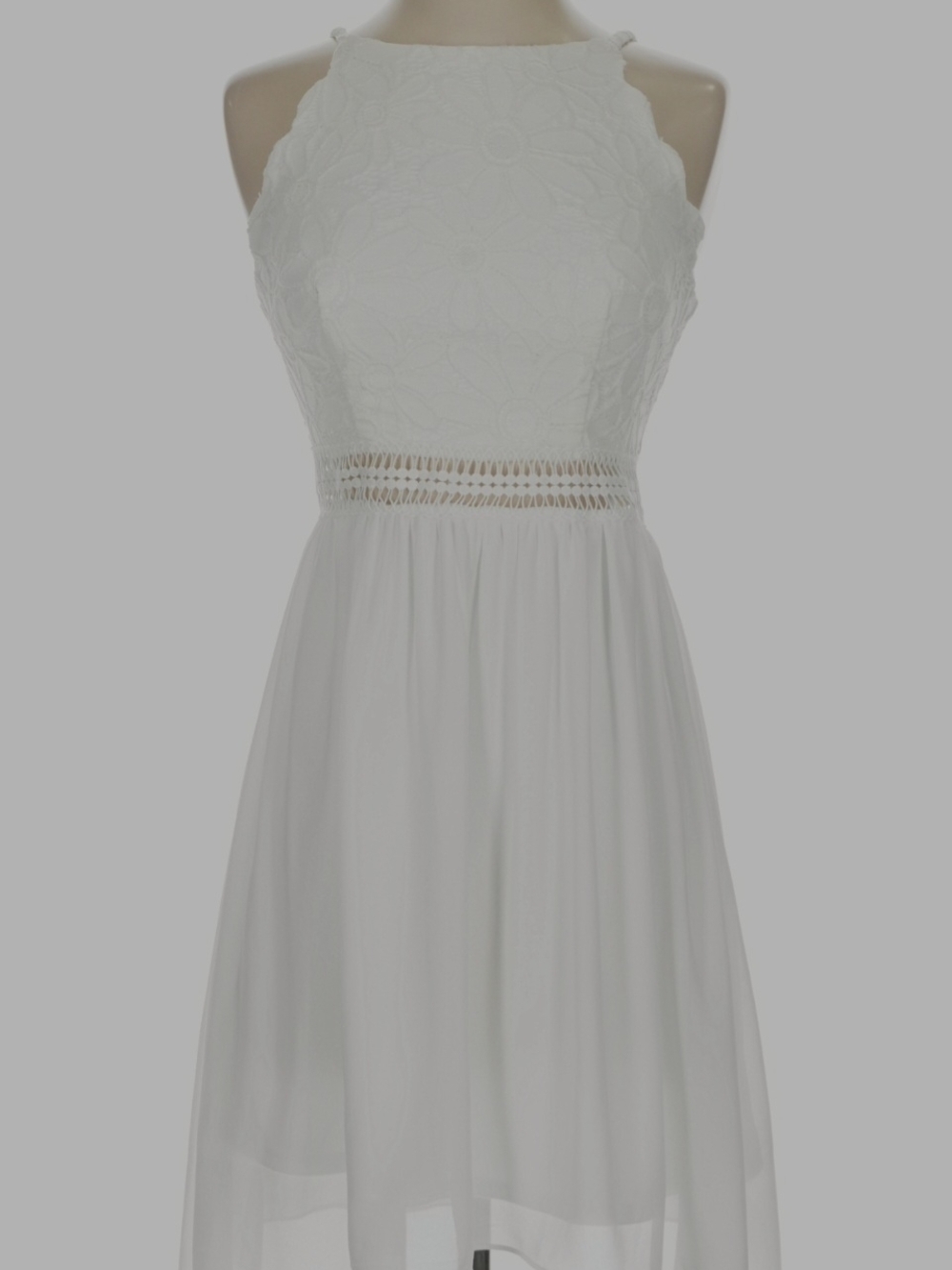 BCX White Lace Halter Dress